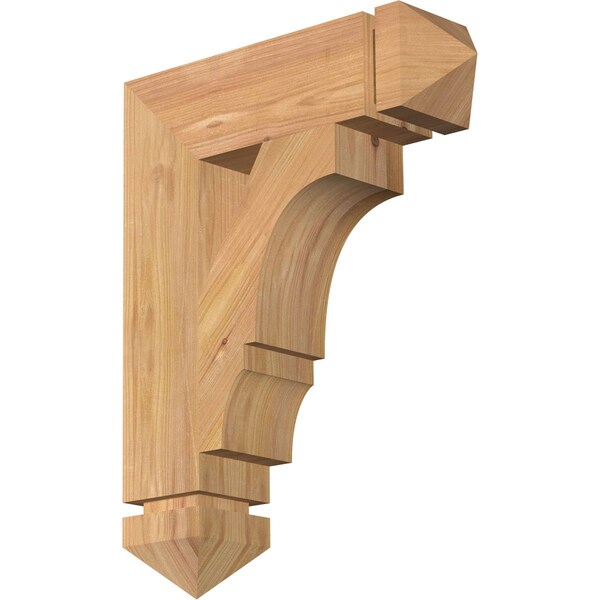 Ekena Millwork Balboa Arts & Crafts Smooth Bracket, Western Red Cedar, 3 1/2"W x 14"D x 18"H BKT04X14X18BOA03SWR - main
